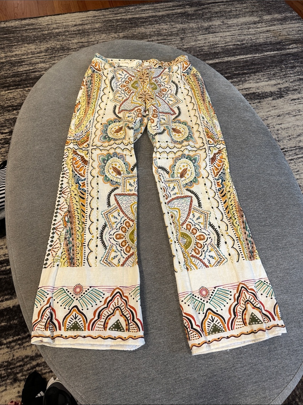 Zara print linen pants